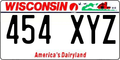 WI license plate 454XYZ