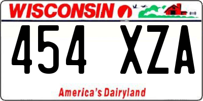 WI license plate 454XZA