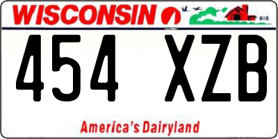 WI license plate 454XZB