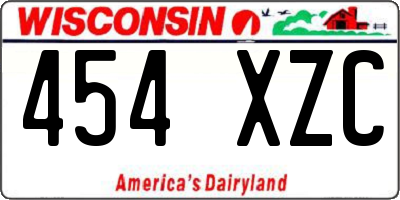 WI license plate 454XZC