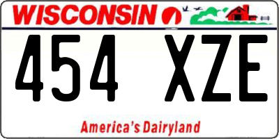 WI license plate 454XZE
