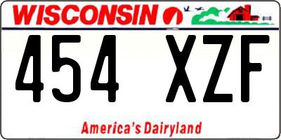 WI license plate 454XZF