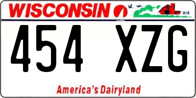 WI license plate 454XZG