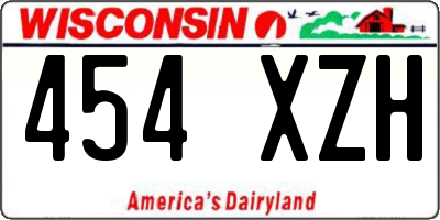 WI license plate 454XZH