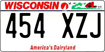 WI license plate 454XZJ