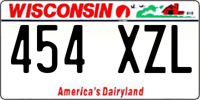 WI license plate 454XZL