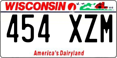 WI license plate 454XZM