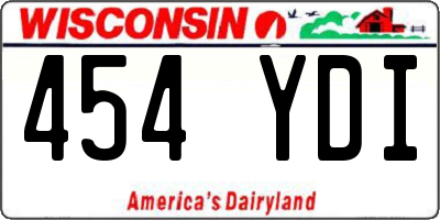 WI license plate 454YDI