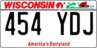 WI license plate 454YDJ