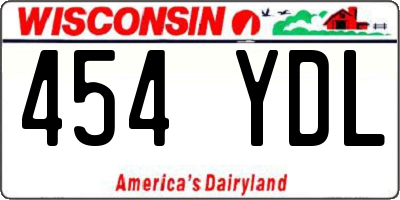 WI license plate 454YDL