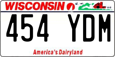 WI license plate 454YDM
