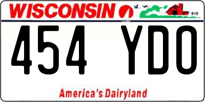 WI license plate 454YDO