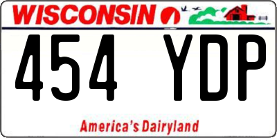 WI license plate 454YDP