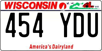 WI license plate 454YDU
