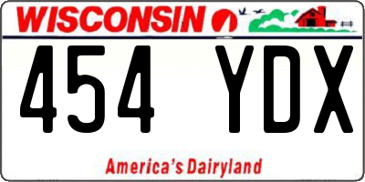 WI license plate 454YDX
