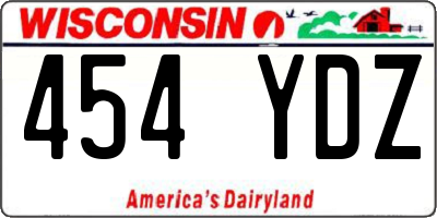 WI license plate 454YDZ