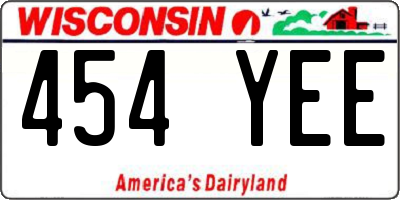 WI license plate 454YEE