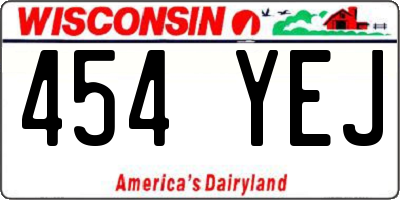 WI license plate 454YEJ