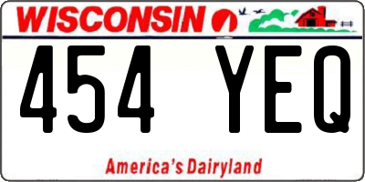 WI license plate 454YEQ