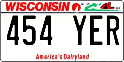 WI license plate 454YER