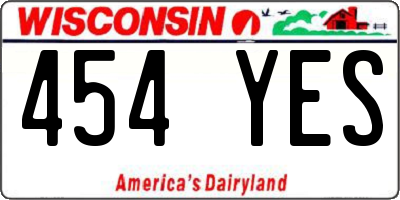 WI license plate 454YES