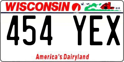 WI license plate 454YEX