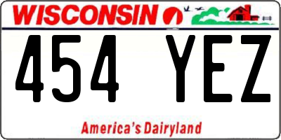 WI license plate 454YEZ