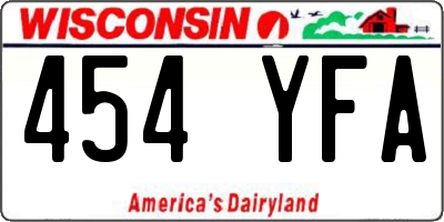 WI license plate 454YFA