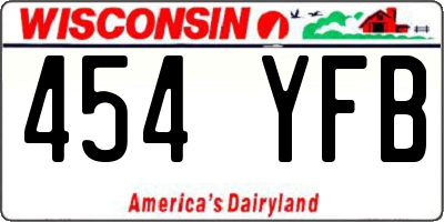 WI license plate 454YFB
