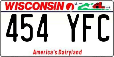 WI license plate 454YFC