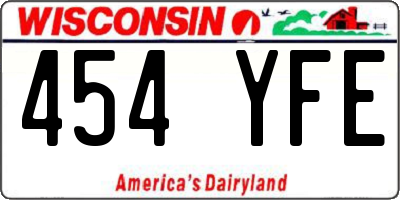 WI license plate 454YFE