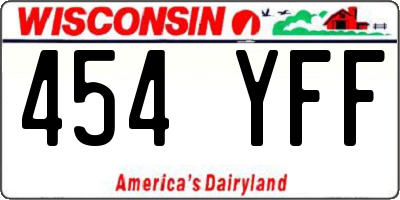 WI license plate 454YFF