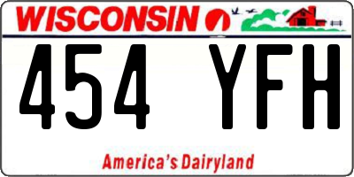 WI license plate 454YFH