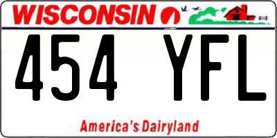 WI license plate 454YFL