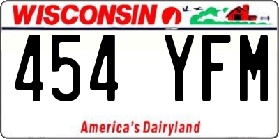 WI license plate 454YFM