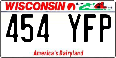 WI license plate 454YFP