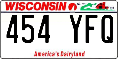 WI license plate 454YFQ