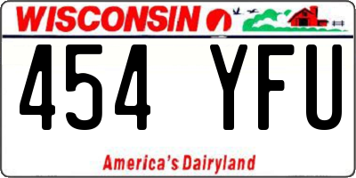 WI license plate 454YFU