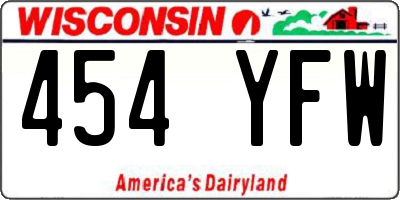 WI license plate 454YFW