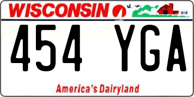 WI license plate 454YGA