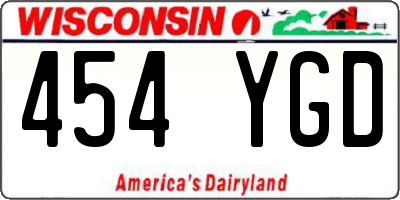 WI license plate 454YGD
