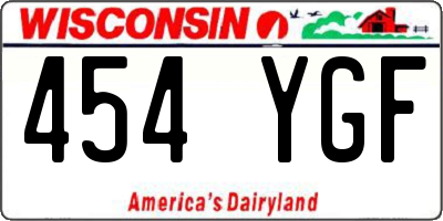 WI license plate 454YGF