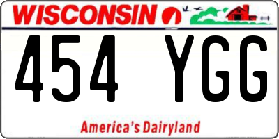WI license plate 454YGG