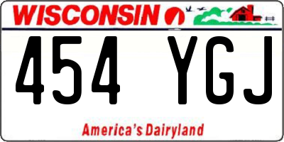 WI license plate 454YGJ