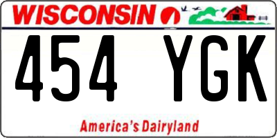 WI license plate 454YGK