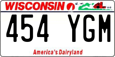 WI license plate 454YGM