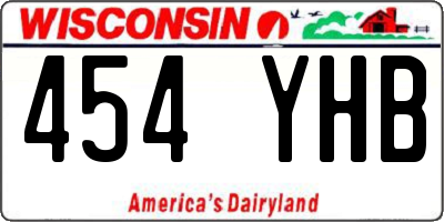 WI license plate 454YHB