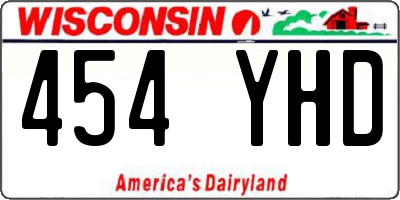 WI license plate 454YHD