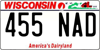 WI license plate 455NAD