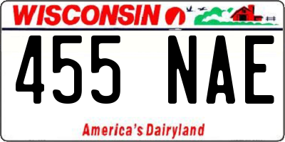 WI license plate 455NAE